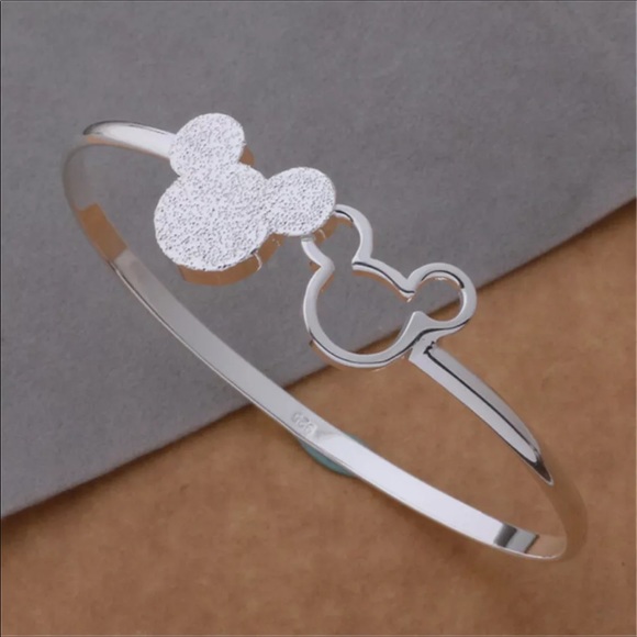New Sterling Silver Mickey Mouse OPEN bangle - Picture 6 of 9